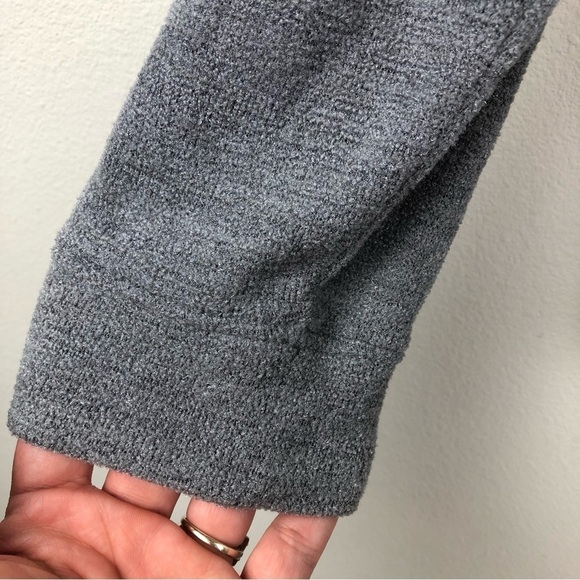 Three Dots Charcoal velour knit sweater size: M - Picture 5 of 10